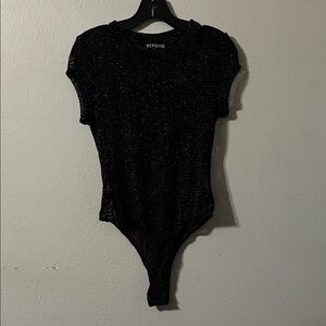 Topshop Shimmering Black Bodysuit